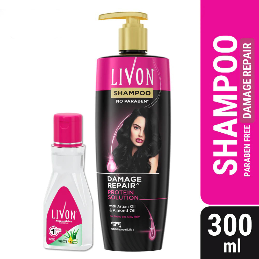 Livon Damage Repair Protein Shampoo 300ml &amp; Livon Hair Serum 100ml