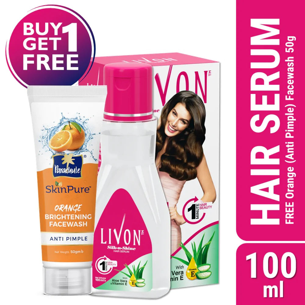 Livon Hair Serum 100ml (FREE Orange Facewash - ANTI PIMPLE - 50gm)