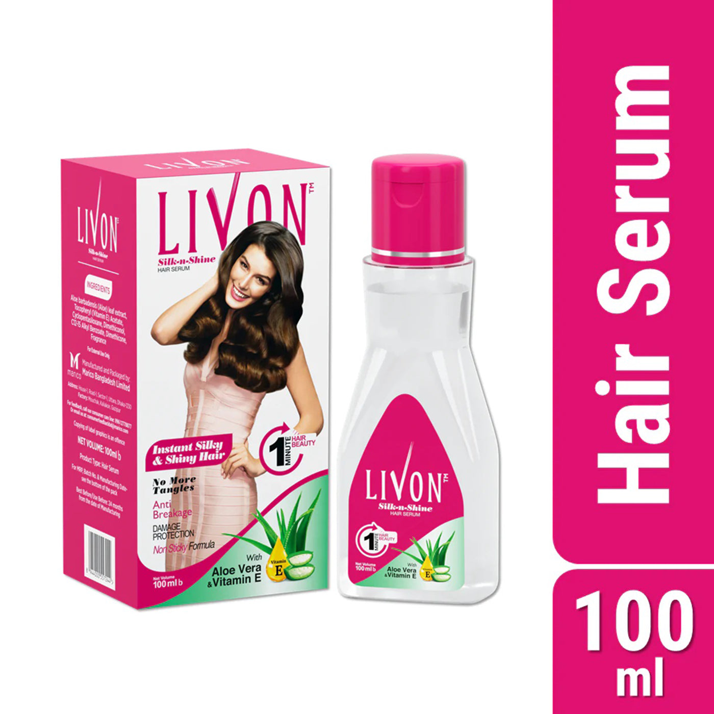 HAIR CARE BUNDLE - Parachute Naturale Shampoo Egg Shine 330ml &amp; Livon Hair Serum 100ml