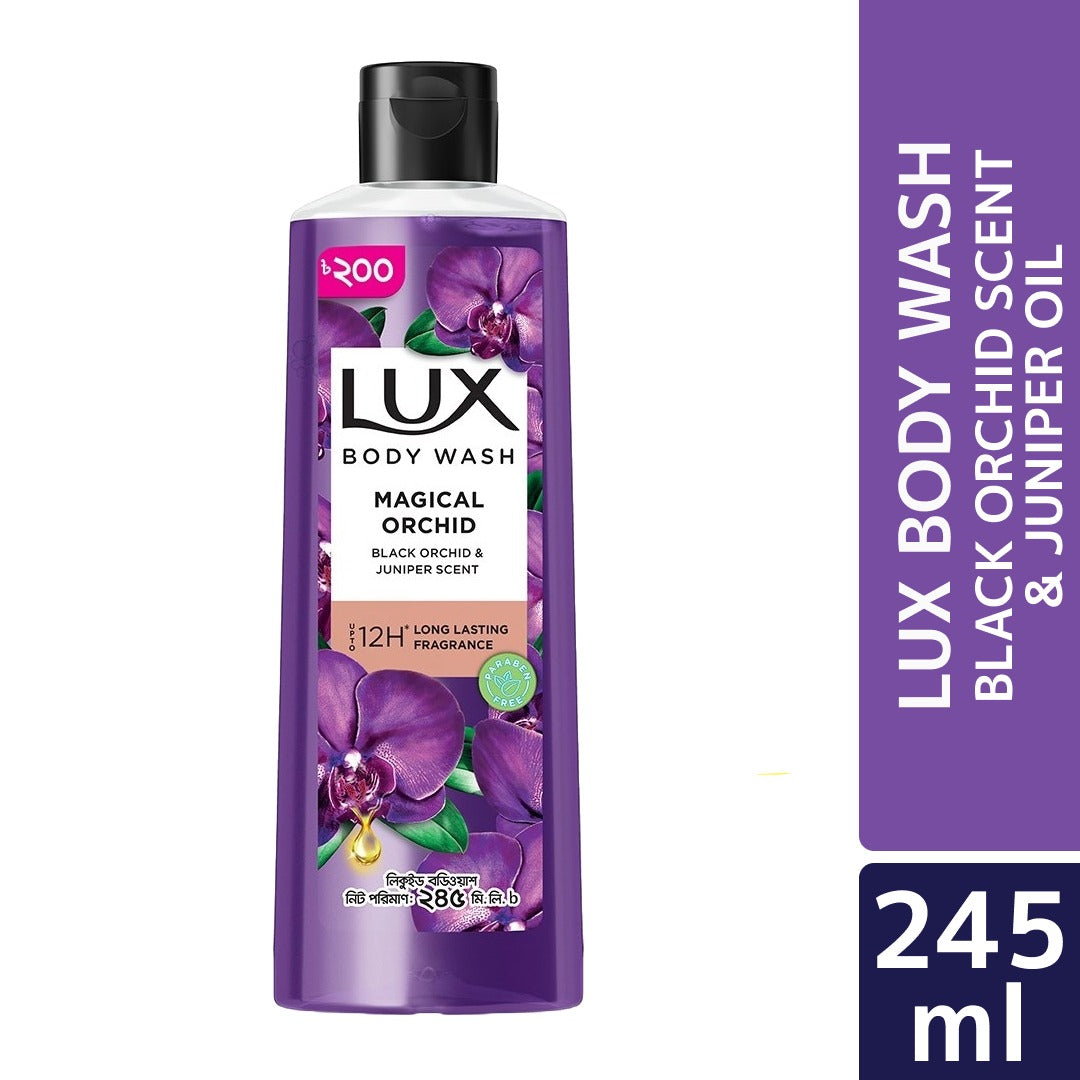 Lux Black Orchid Scent and Juniper Oil Body Wash (245ml)