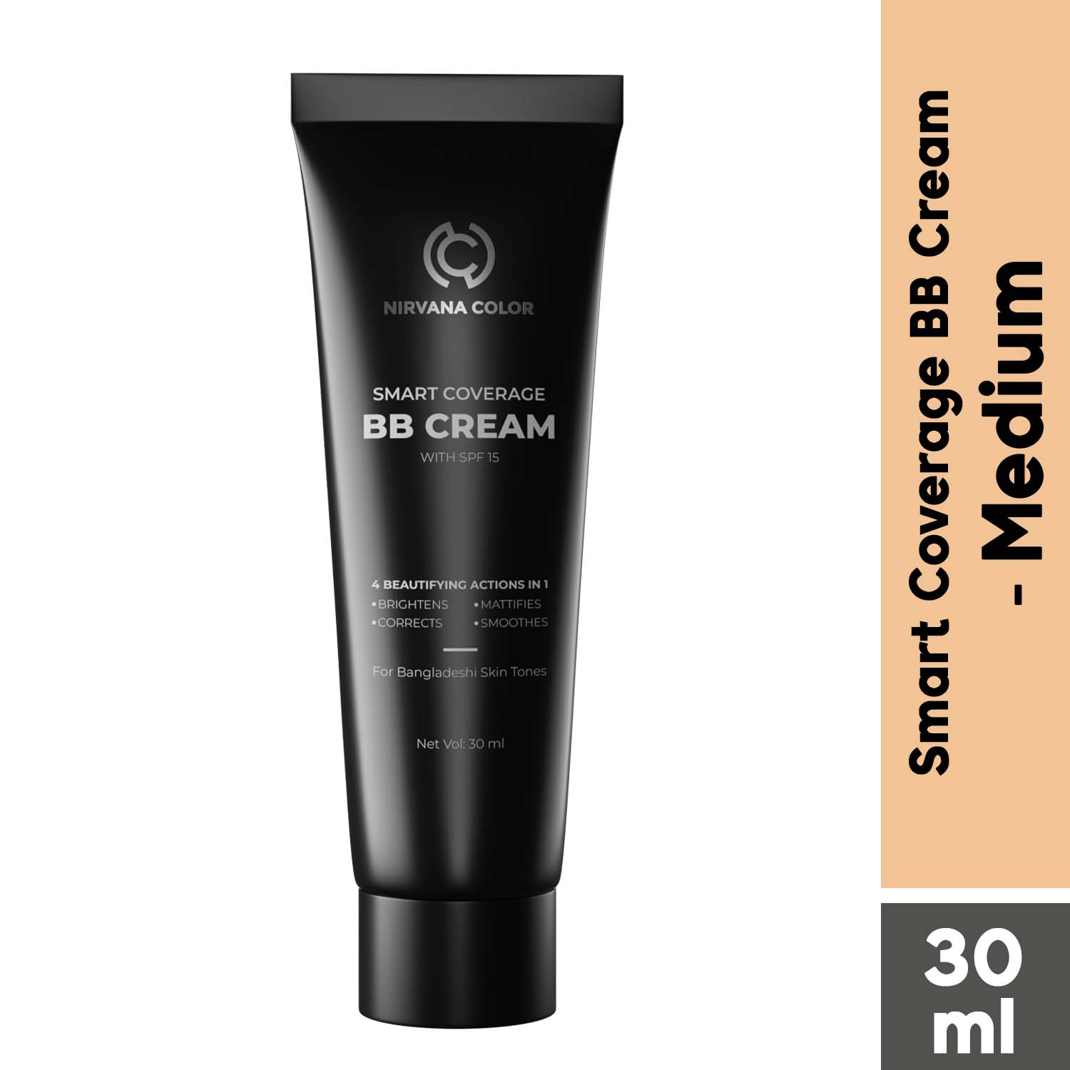 Nirvana Color Smart Coverage BB Cream With SPF15 (30ml) -  Medium