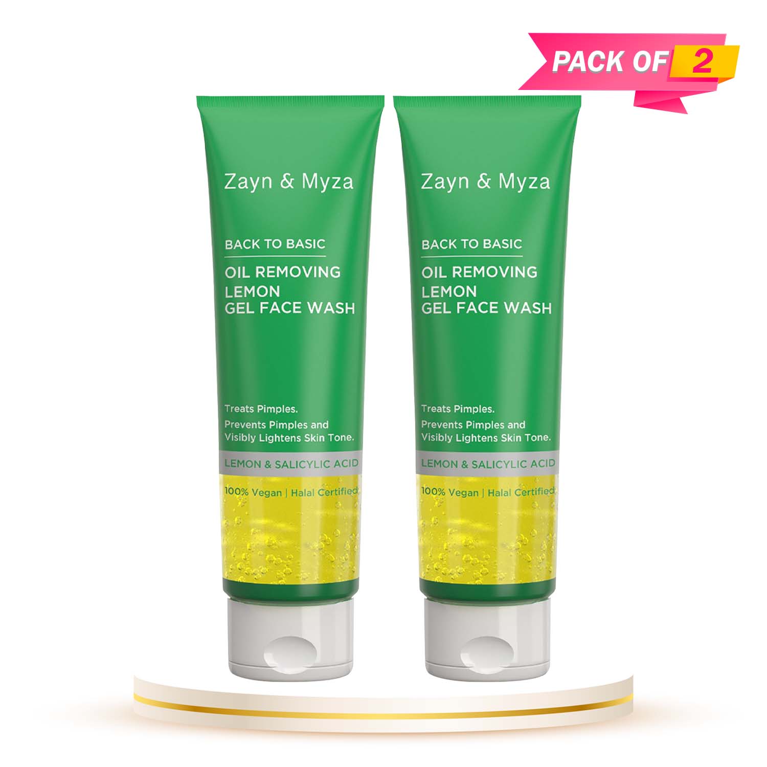 Zayn &amp; Myza Oil Removing Lemon Gel Face Wash - 75ml (Pack of 02)