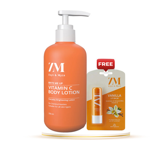 Zayn &amp; Myza Vitamin C Body Lotion 250ml (Free ZM Vanilla Lip Balm 4.5gm)