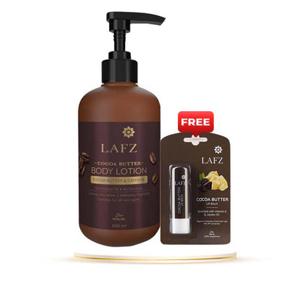 Lafz  Cocoa Butter Body Lotion 500ml (Free Lafz Cocoa Butter Lip Balm 4.5gm)