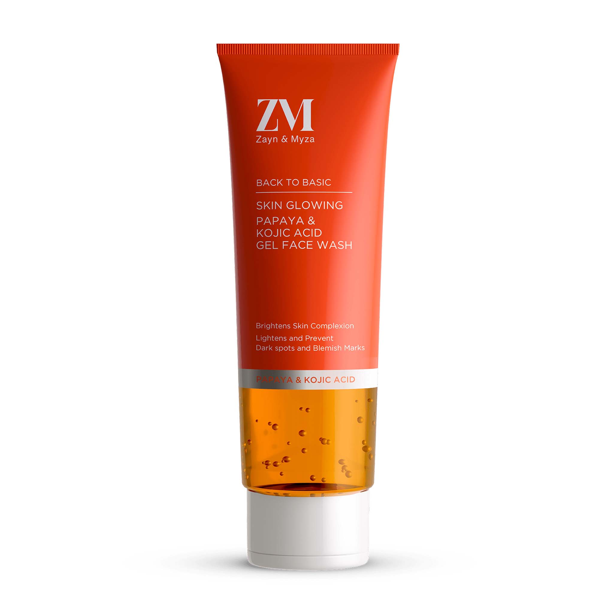 ZM Skin Glowing Gel Face Wash Papaya and Kojic Acid (75ml) - Pack of 02