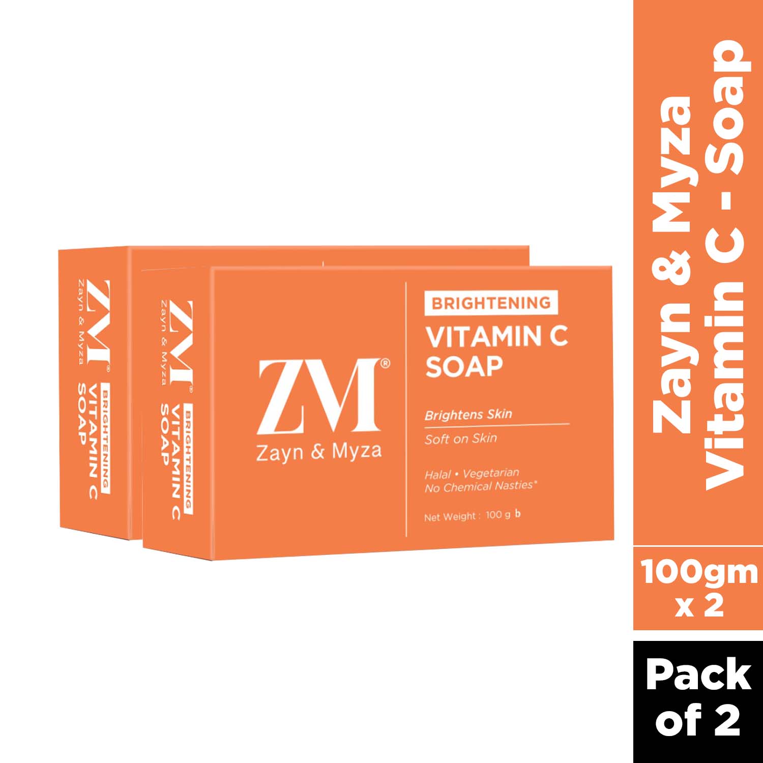 Zayn &amp; Myza Vitamin C Soap (100gm) - Pack of 02