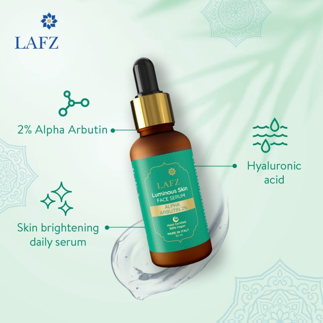 Lafz Luminous Skin Face Serum (30ml) - Alpha Arbutin