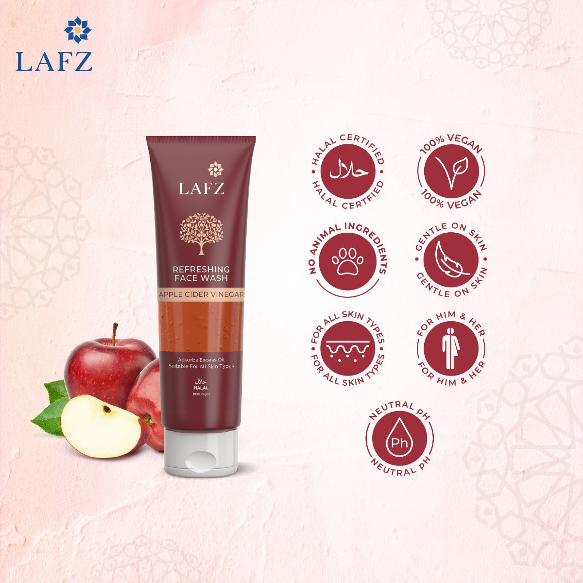 Lafz Apple Cider Vinegar Face Wash (75ml) - Tube (Pack of 02)