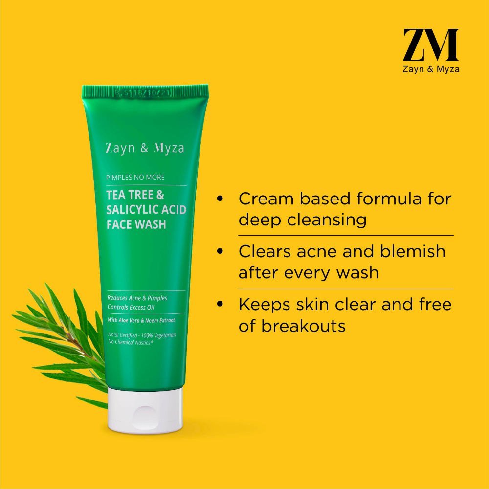 Zyan &amp; Myza Tea Tree &amp; Salicylic Acid Face Wash (Tube) for Women (75ml)