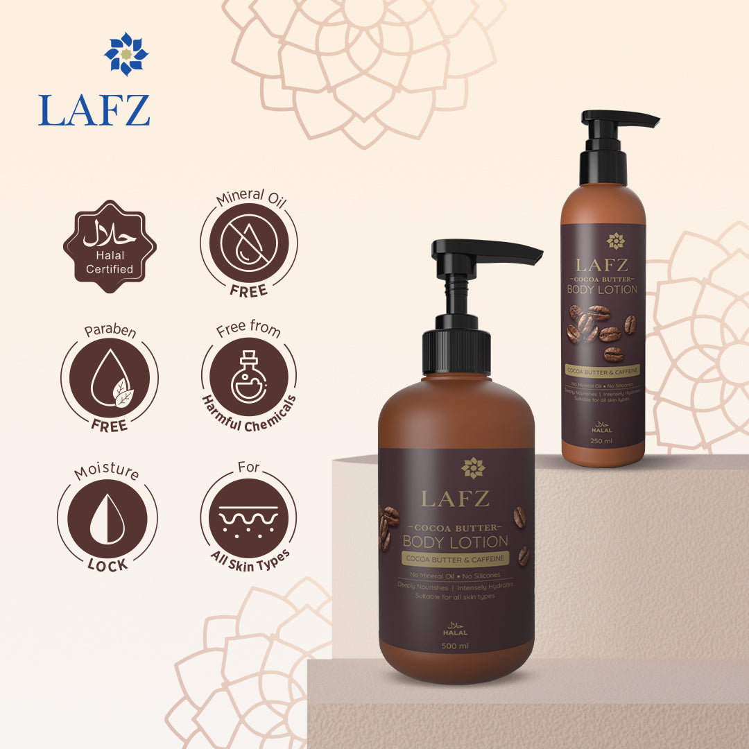 Lafz  Cocoa Butter Body Lotion 500ml (Free Lafz Cocoa Butter Lip Balm 4.5gm)