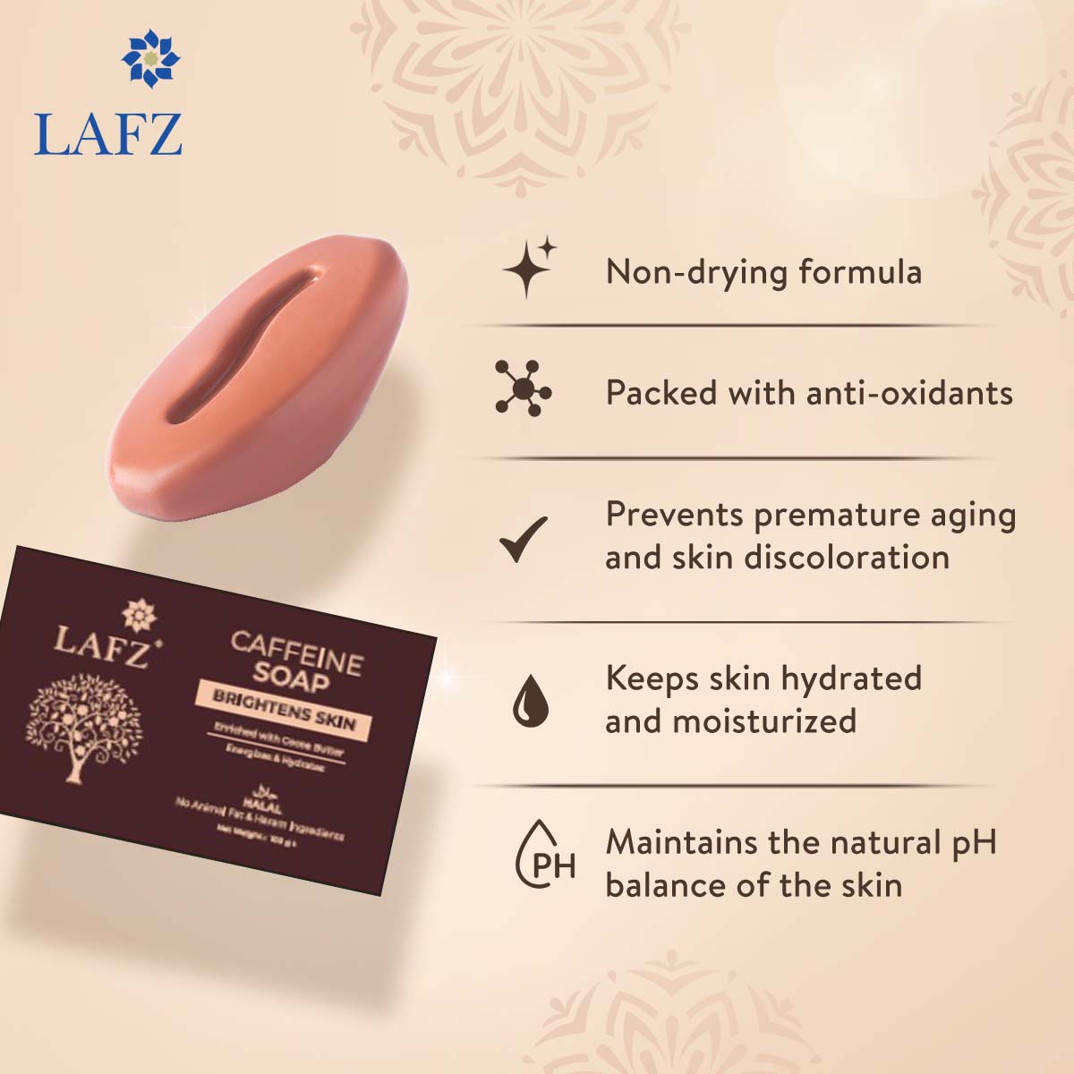 Lafz Caffeine Soap - 100gm (BD)