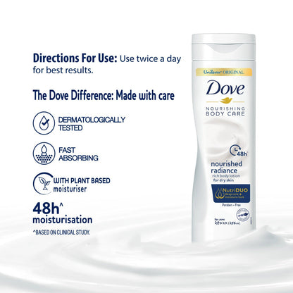 Dove Body Lotion Nourishing Radiance 250ml (Buy 1 Get 87.TK OFF)