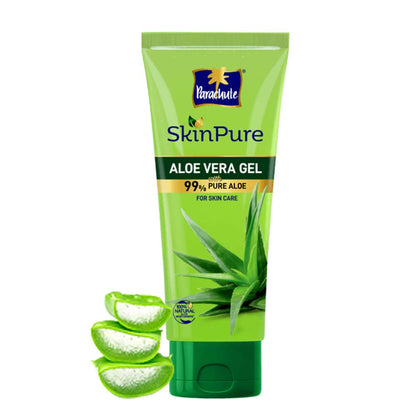 Parachute SkinPure Aloe Vera Gel , 99% Pure Aloe, For Soft, Moisturized &amp; Hydrated Skin, Heals, Repairs, Protects Skin, 8h moisturization, Soothes Sunburn, All Skin Types (100ml)