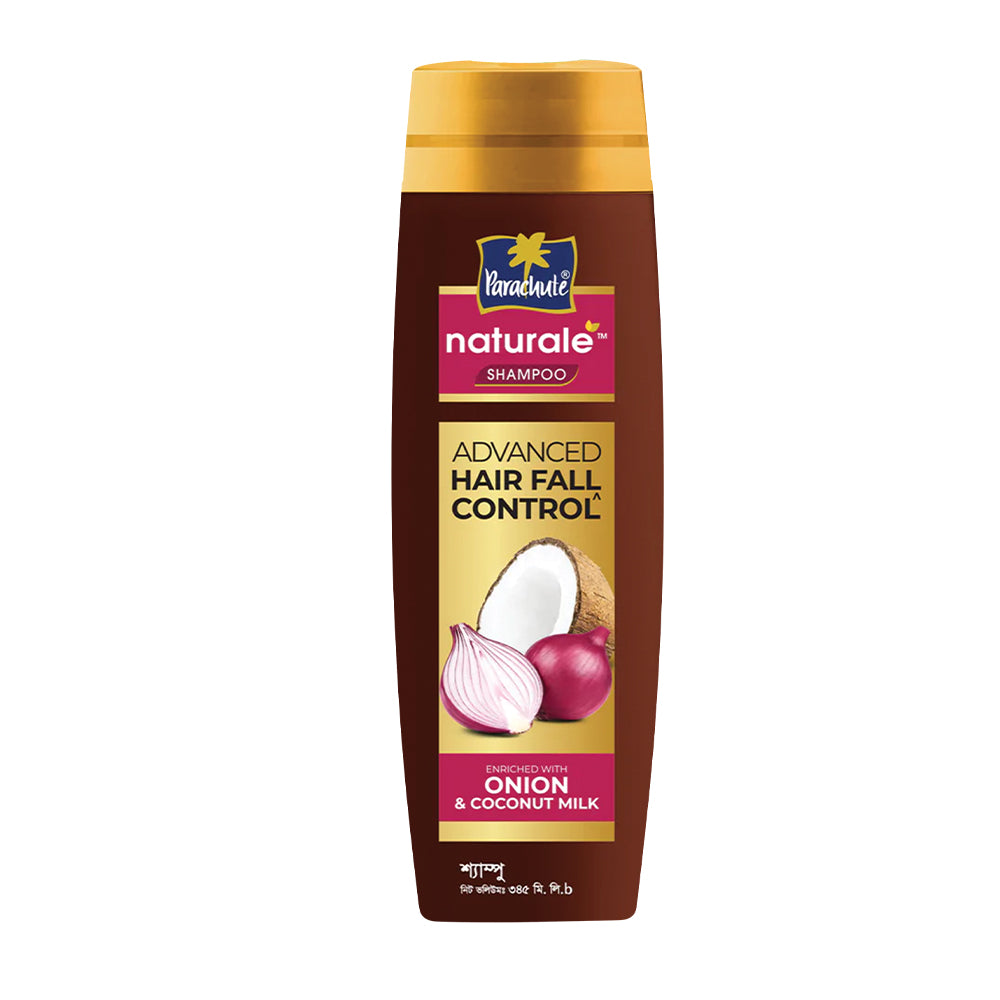 Parachute Naturale Advanced Hair Fall Control Shampoo with Onion &amp; Coconut Milk, For Strong &amp; Thick Hair, Reduces Hair Fall, Paraben Free, 100% Vegan, All Hair Types