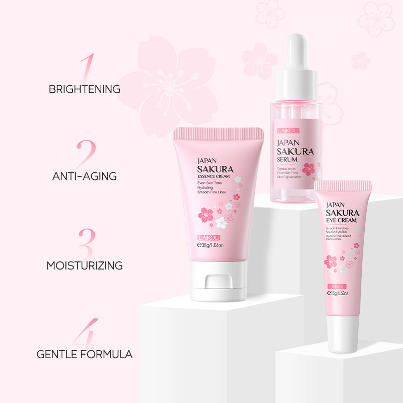 Laikou Sakura Skin &amp; Eye Care Set (3Pcs)