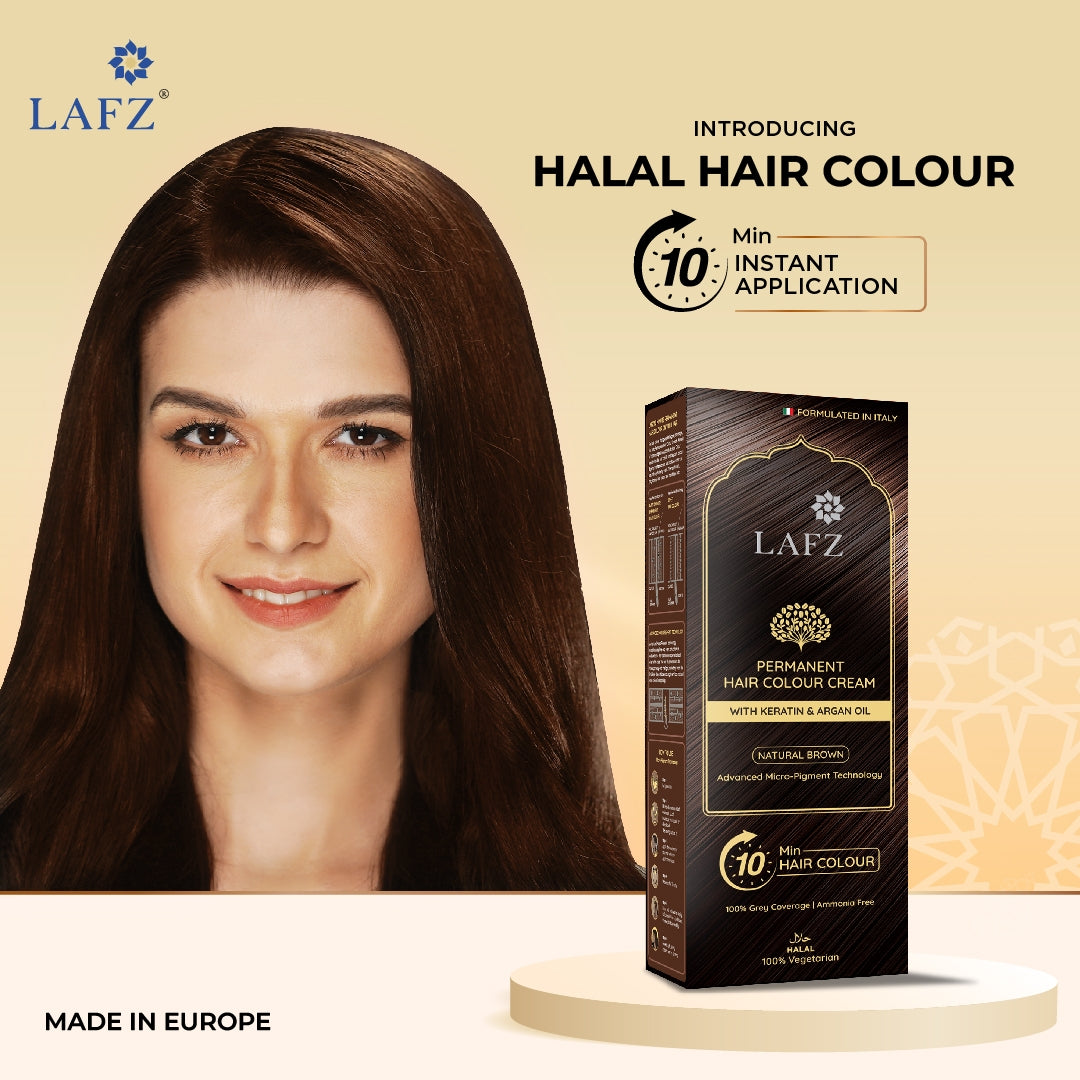 Lafz Permanent 10 Min Hair Color Cream Dubai (40ml) - Natural Brown