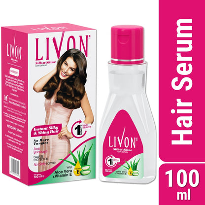 Livon Hair Serum with Argan Oil &amp; Vitamin E for Women &amp; Men, For Frizz Free, Smooth &amp; Glossy Hair, Moisturizes &amp; Detangles Hair, All Hair Types