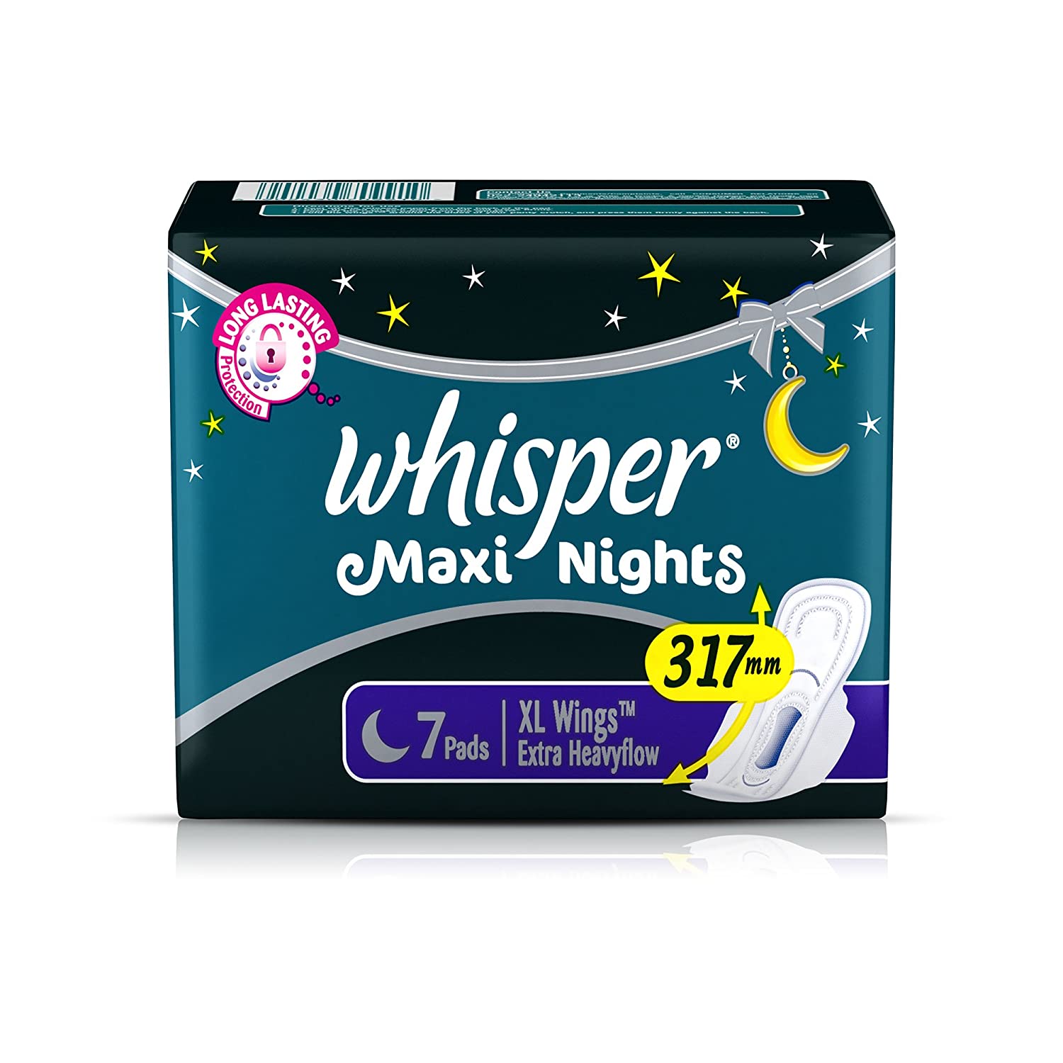 Whisper Maxi Nights Wings Heavy Flow Sanitary Pads for Women - XL