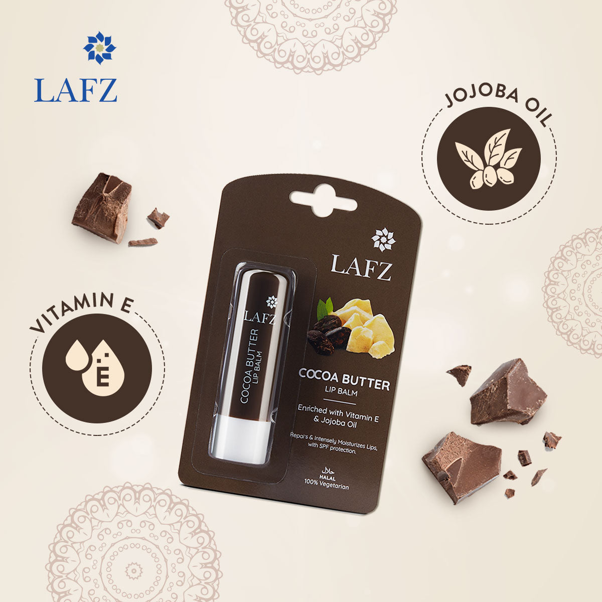 Lafz  Cocoa Butter Body Lotion 500ml (Free Lafz Cocoa Butter Lip Balm 4.5gm)