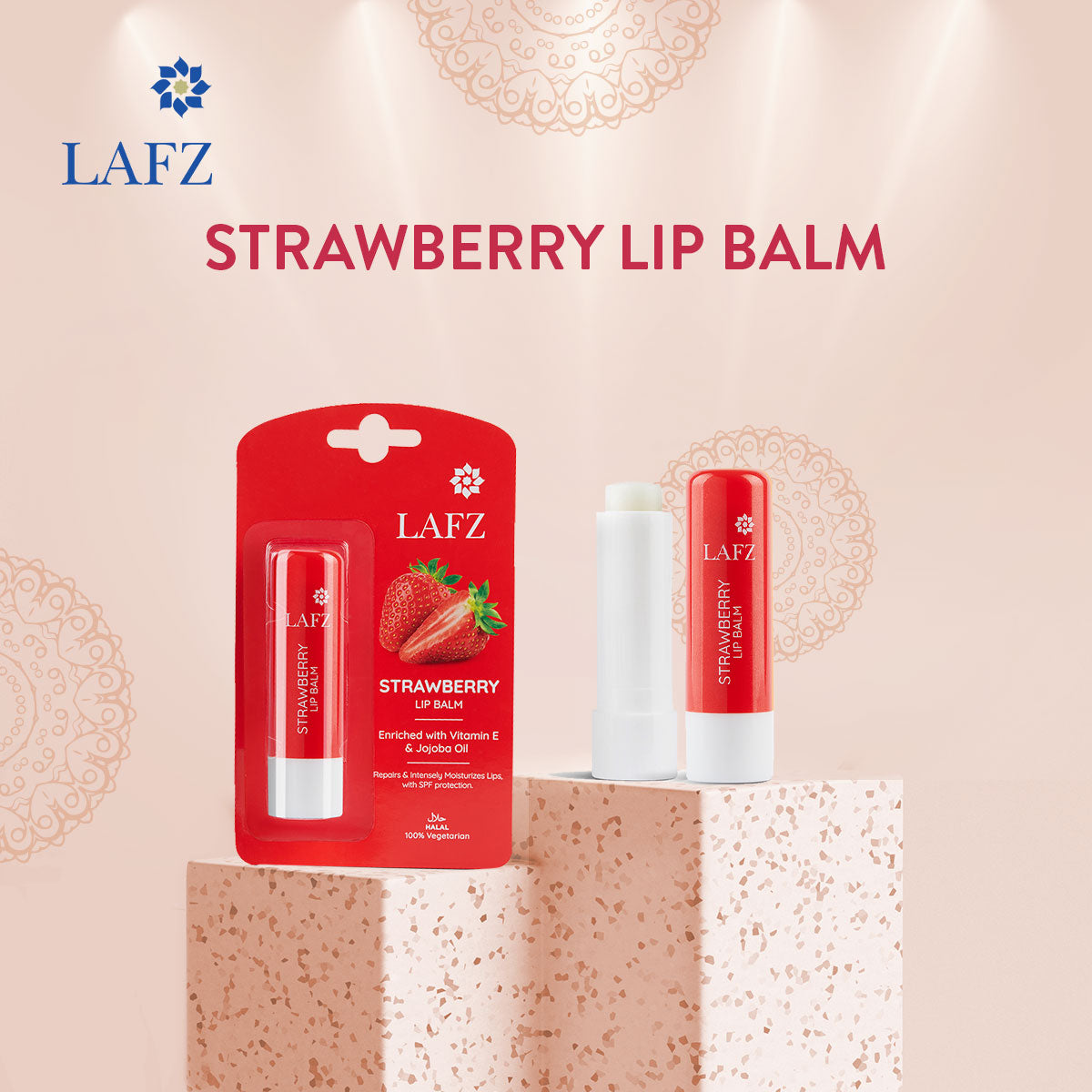 Lafz Moisturizing Lip Balm Vanilla Bean &amp; Strawberry (4.5gm) - Pack of 02