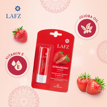 Lafz Moisturizing Lip Balm Vanilla Bean &amp; Strawberry (4.5gm) - Pack of 02