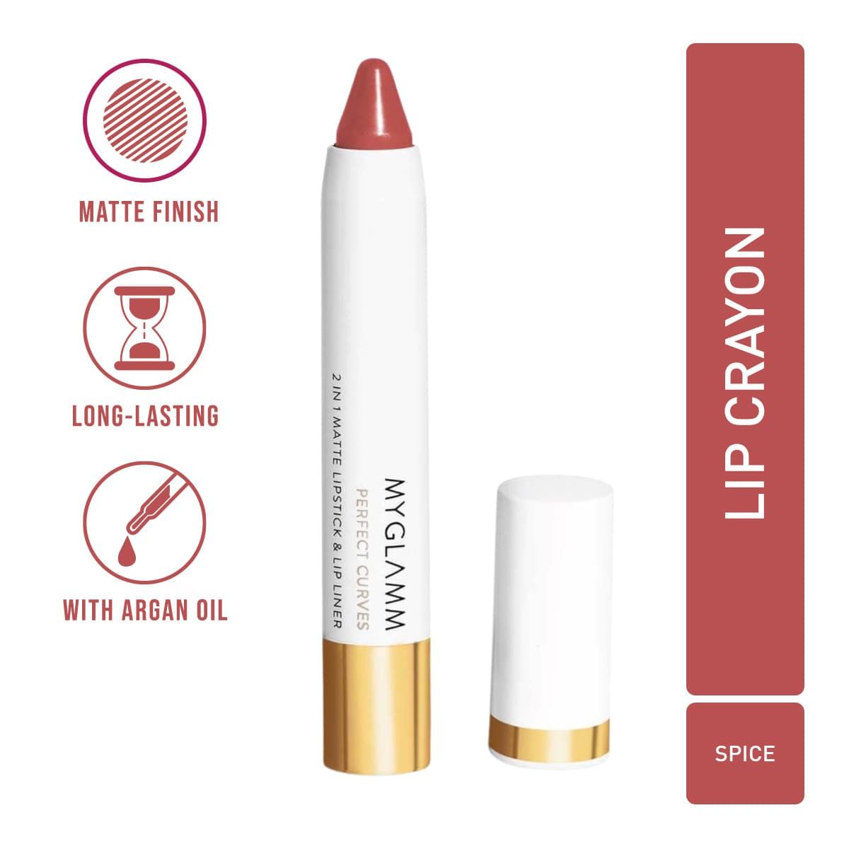 MyGlamm Perfect Curves Moisturising Matte Lip (3.7gm) - Spice