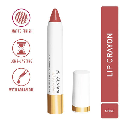 MyGlamm Perfect Curves Moisturising Matte Lip (3.7gm) - Spice