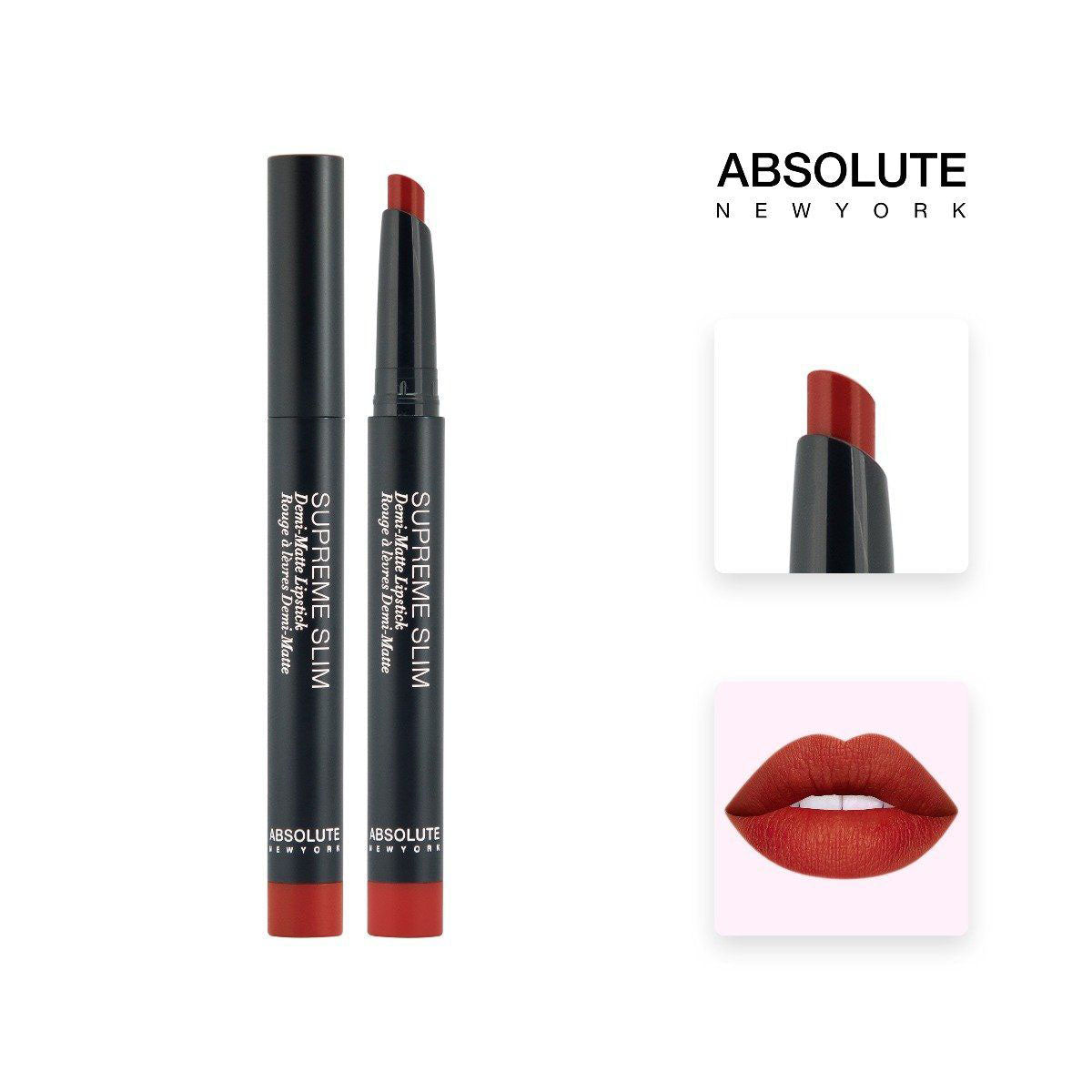 Absolute New York Demi-Matte Supreme Slim Lipstick (1.3gm)