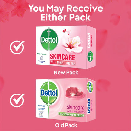 Dettol Soap Skincare Pack of 3 (75gm X 3), 2X Moisturizers with Argan Oil Bathing Bar