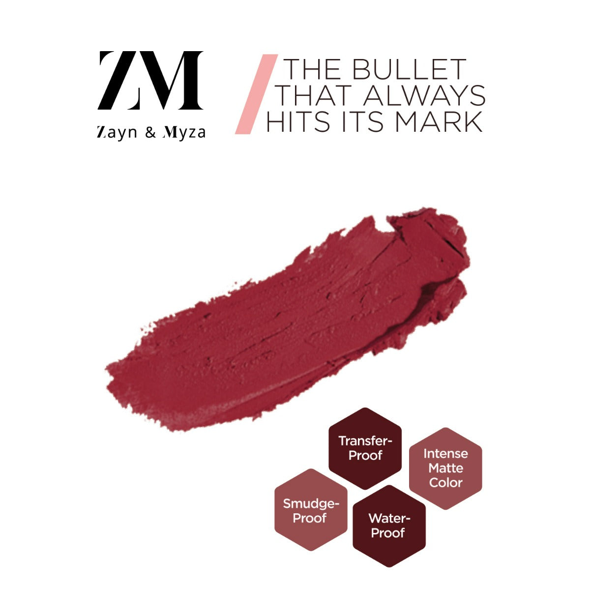 Zayn &amp; Myza Transfer-proof Power Matte Lipstick (3.2g)- Cherry Nectar