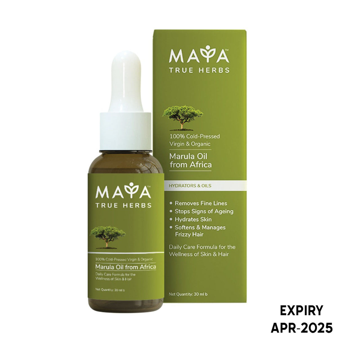 Maya True Herbs 100% Cold-Pressed Virgin and Organic Marula Oil (30ml)