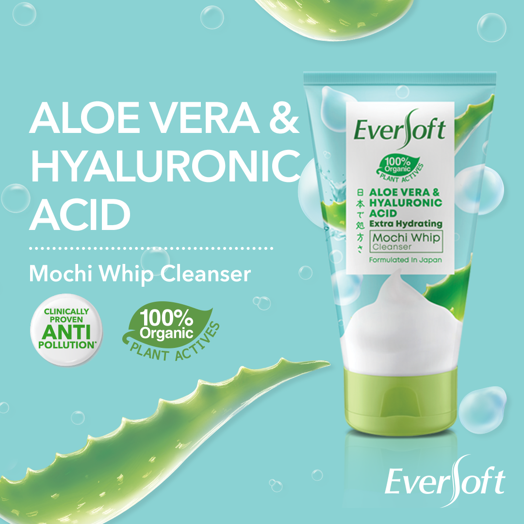 Eversoft Aloe Vera and Hyaluronic Acid Extra Hydrating Mochi Whip Cleanser (120gm)