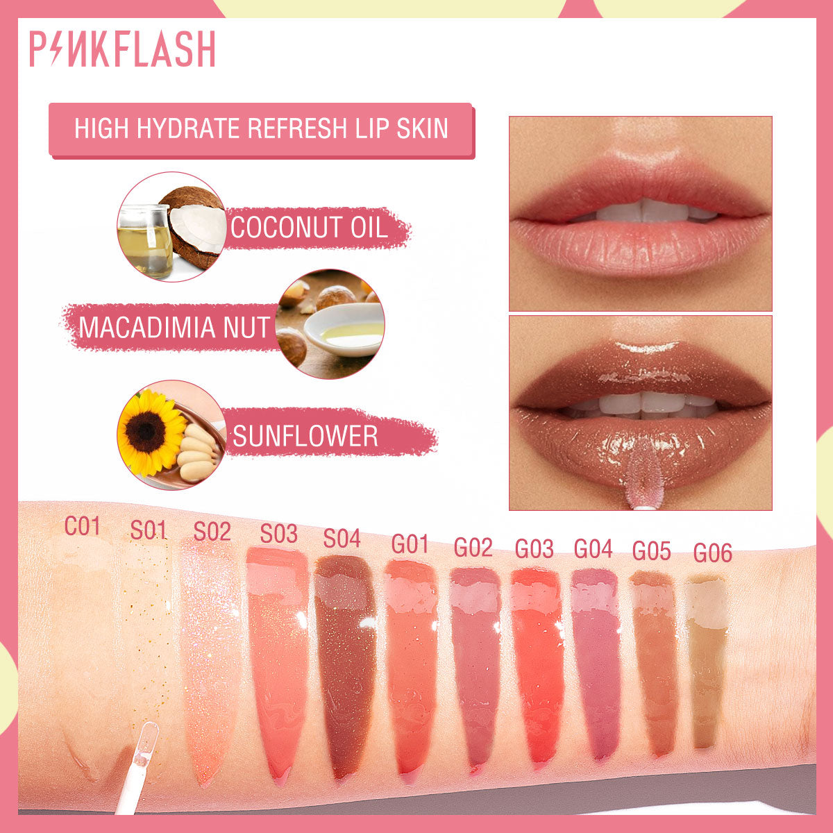 L02 - PINKFLASH Ever Glossy Moist Lip Gloss