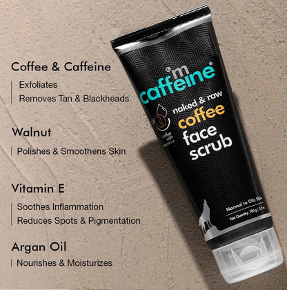 mCaffeine Naked and Raw Coffee Face Scrub (100gm)