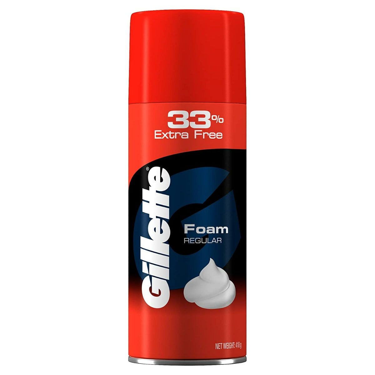 Gillette Classic Regular Pre Shave Foam (418gm) with 33% Extra Free