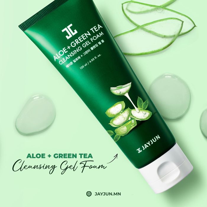 JAYJUN Aloe and Green Tea Cleansing Gel Foam (120ml)