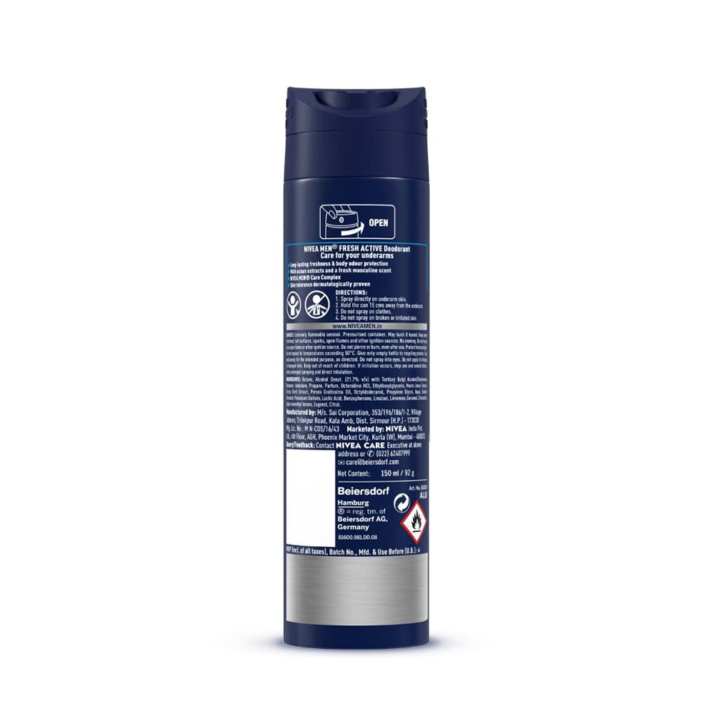 Nivea Men Body Spray Fresh Active (150ml)