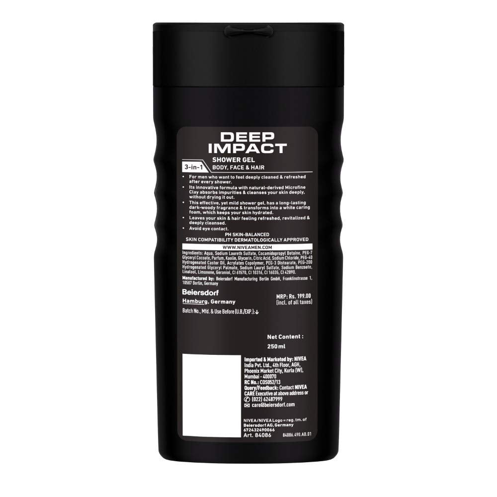 Nivea Men Deep Impact Cleansing Shower Gel (250ml)