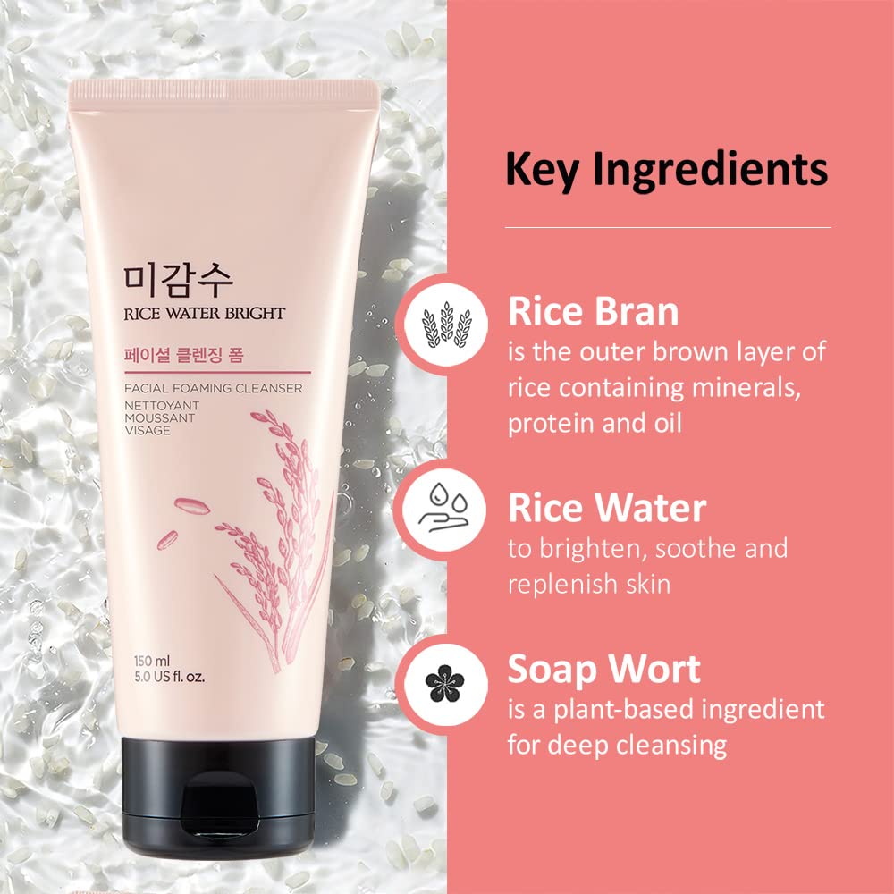 The Face Shop Rice Water Bright Foaming Cleanser (150ml)