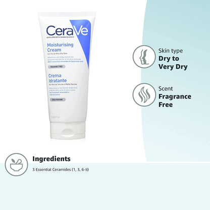 CeraVe Moisturising Cream For Dry To Very Dry Skin (177ml)