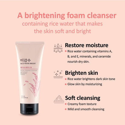 The Face Shop Rice Water Bright Foaming Cleanser (150ml)