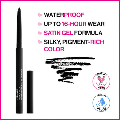 Wet n Wild Mega Last Breakup-Proof Retractable Eyeliner (0.23g) - Black