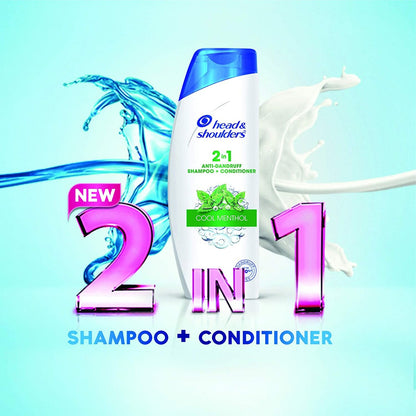 Head &amp; Shoulders 2-in-1 Cool Menthol Anti Dandruff Shampoo + Conditioner for Women and Men (180ml)