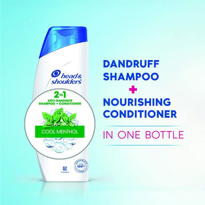 Head &amp; Shoulders 2-in-1 Cool Menthol Anti Dandruff Shampoo + Conditioner for Women and Men (180ml)