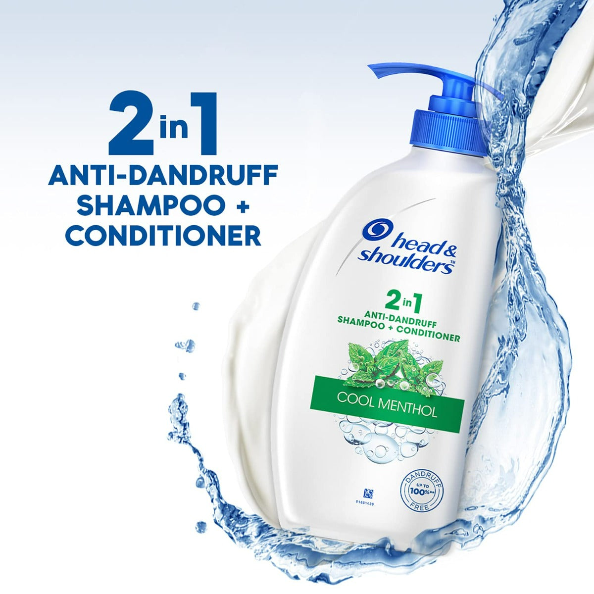 Head &amp; Shoulders 2-in-1 Cool Menthol Anti Dandruff Shampoo + Conditioner for Women and Men (650ml)