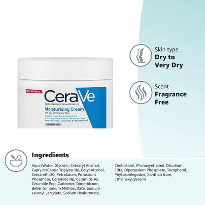 CeraVe Moisturising Cream For Dry To Very Dry Skin (454g)