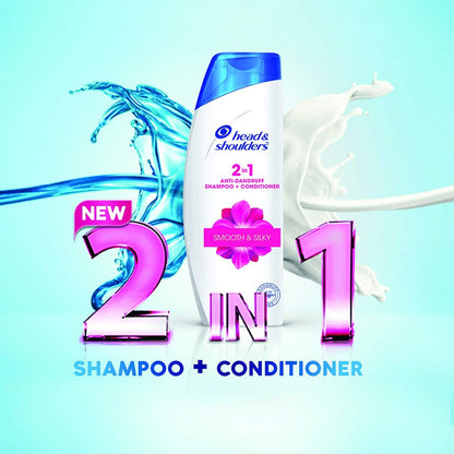 Head &amp; Shoulders 2-in-1 Smooth and Silky Anti Dandruff Shampoo + Conditioner for Women and Men