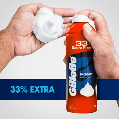 Gillette Classic Regular Pre Shave Foam (418gm) with 33% Extra Free