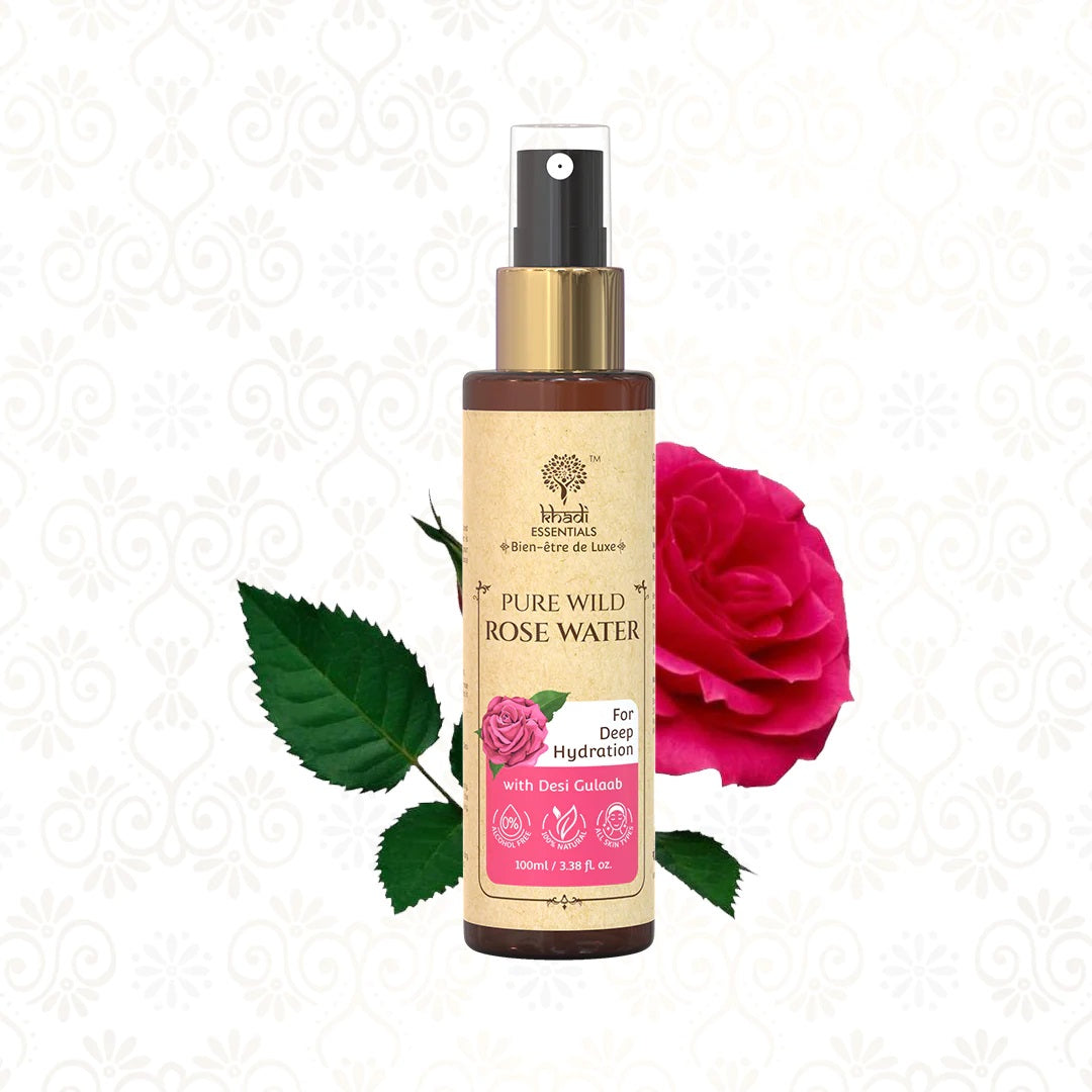 Khadi Essentials Pure Wild Rose Face Water for Deep Hydration (100ml)