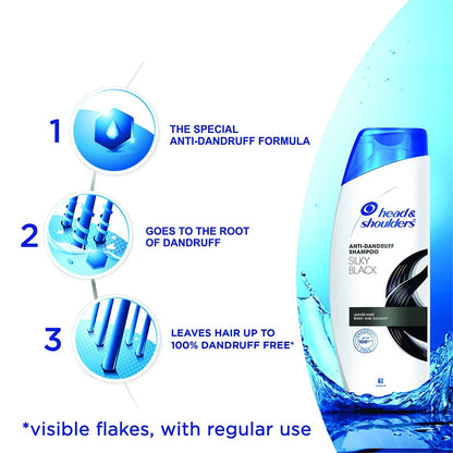 Head &amp; Shoulders Silky Black Anti Dandruff Shampoo (340ml)